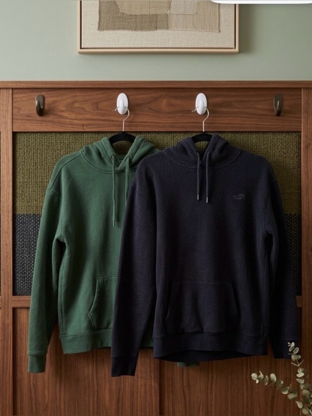 Hollister Black & Green Pullover Hoodie - Men's